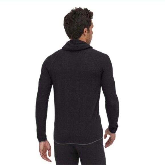 Patagonia Mens Capilene Air Hoodie Base Layer Neon Green Knit Merino Wool Large - Picture 7 of 10